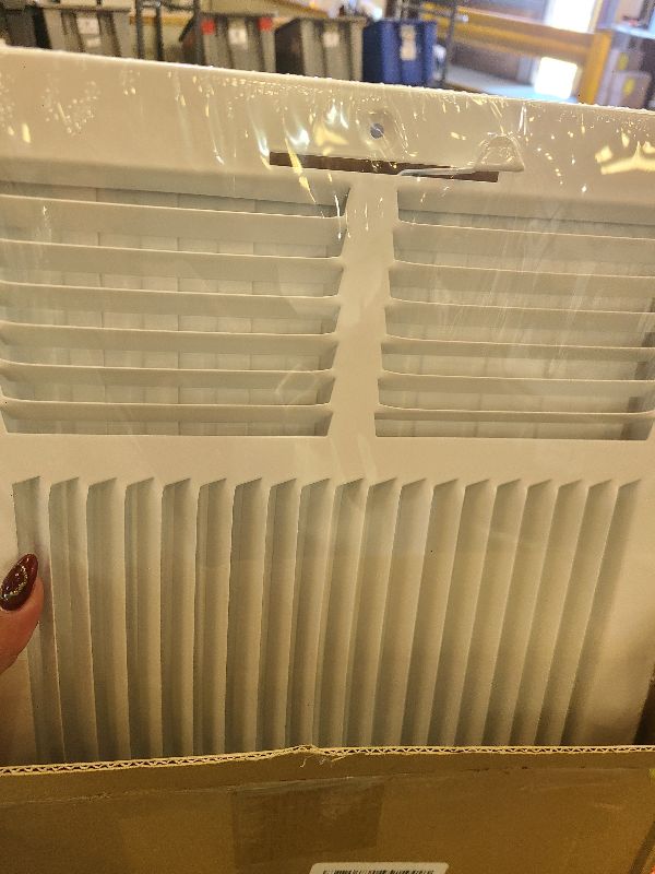 Photo 1 of 16" X 10" 3-Way AIR Supply Grille - Vent Cover & Diffuser - Flat Stamped Face - White [Outer Dimensions: 17.75"w X 11.75"h]