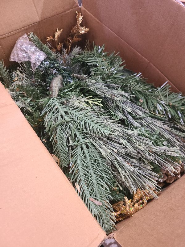 Photo 1 of 2 Pack 24 Inch Lighted Outdoor Christmas Tree with Dual Color LED Lights, Remote Control Battery Operated Pre-lit Pathway Urn Filler, Christmas Porch Decorations for Home, Porch & Yard