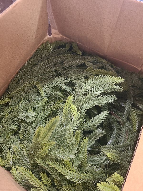 Photo 1 of 2 PCS 9 FT Artificial Norfolk Pine Garland, Real Touch Christmas Garland, Faux Winter Pine Garland for Fireplace Mantle Table Wall Stair Indoor Outdoor Xmas Holiday Christmas Decorations