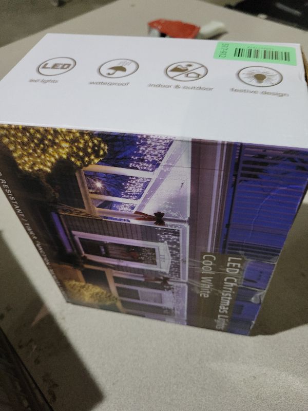 Photo 1 of 132FT 1332 LED Outdoor Christmas Lights - 296 Ice Drops, 12 Pro Modes with Timer Memory & Brightness, Waterproof Hanging Ice String Light for Holiday Wedding Garden Fence House Decor (Cool White)