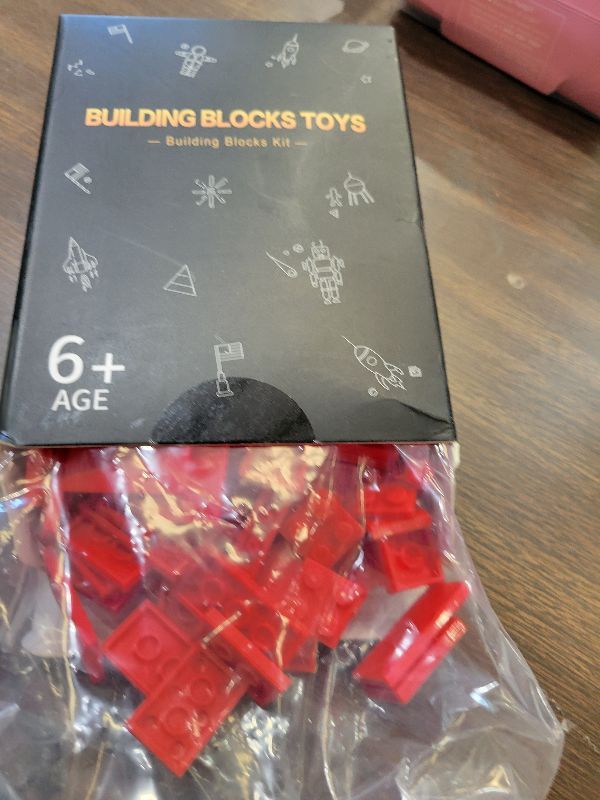 Photo 1 of 140 Piece Classic Building Bricks Plate+Tile, 7 Types Bulk Building Bricks Pack, Compatible with Lego Parts and Pieces (Red)