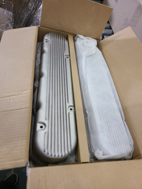 Photo 1 of 1 Pair 2pcs/Set Valve Cover Satin Finned Vintage Hidden Cast Aluminum Valve Cover with Coil Mounts Compatible with Chevy LS LS1, LS2, LS3, LS6, and LS7 Engines.