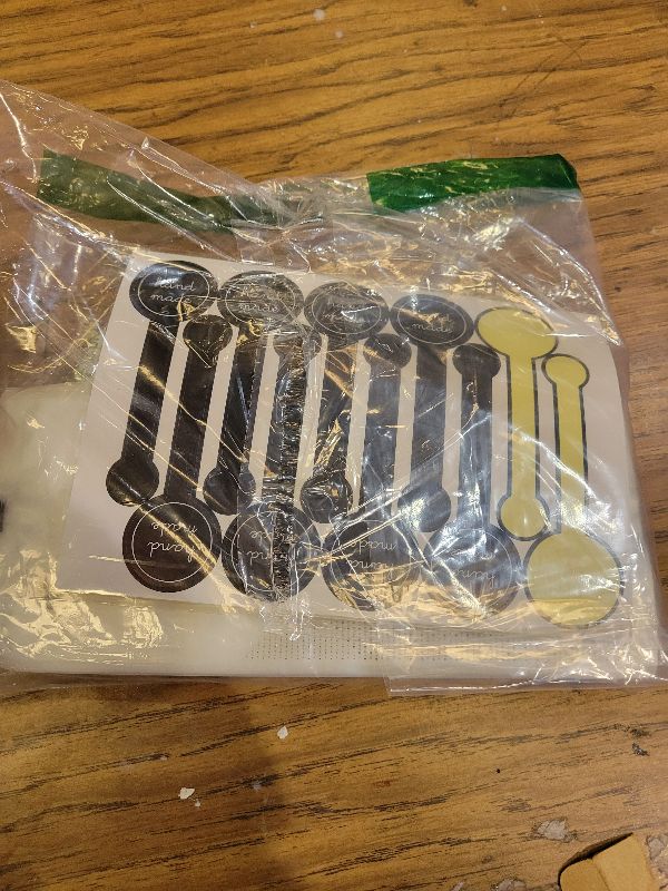 Photo 1 of (200Pcs)100pcs Translucent Plastic Bags/Bakery Bags with 100pcs Hand made Stickers for Cookie Cake Chocolate Candy Snack Wrapping Good for Bakery Party Supplies