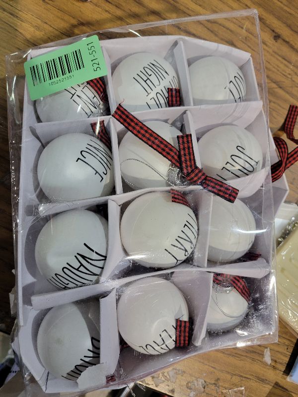 Photo 1 of 12 PCS Christmas Balls Ornaments Set, 2.36'' Shatterproof White Bulbs with Buffalo Plaid Bows, Well-Crafted Farmhouse Christmas Tree Decorations Balls, Plaid Christmas Ornaments for Tree Decor