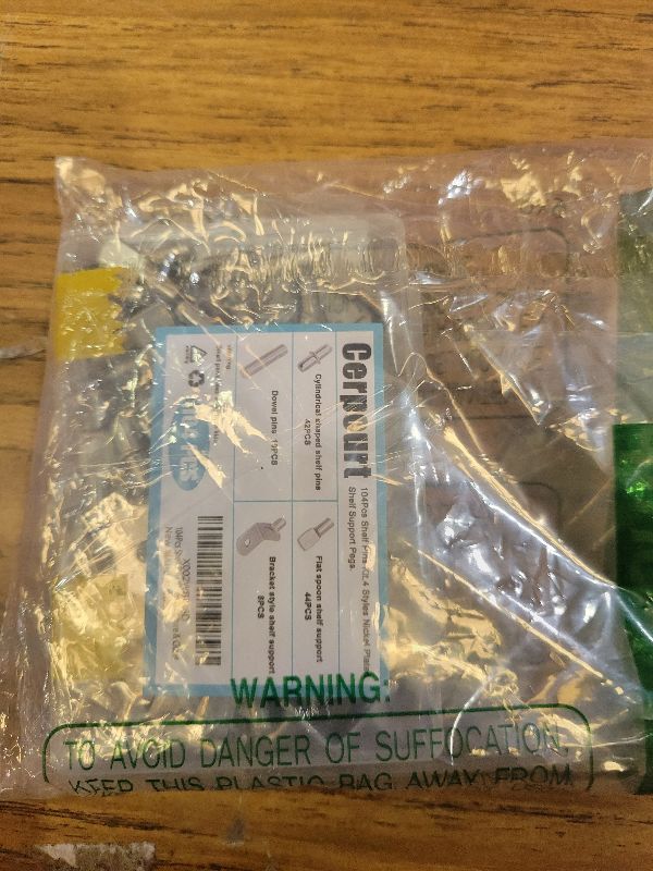 Photo 1 of 104Pcs Shelf Pins Kit,4 Styles Nickel Plated Shelf Support Pegs,Bookshelf Pegs for Shelves,Cabinet Shelf Bracket Pegs Shelf Pins Holders for Kitchen Furniture & Closet ( 5mm & 1/4inch )