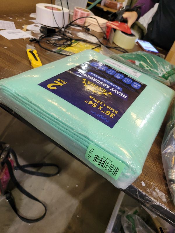 Photo 1 of 2 Pack 36” x 54” Extra Heavy Absorbency Washable Underpads, Waterproof Nursing Pads Incontinence Bed Pads, Reusable Washable Pee Pads for Dogs, Diaper Changing & Adults, Mattress Protector