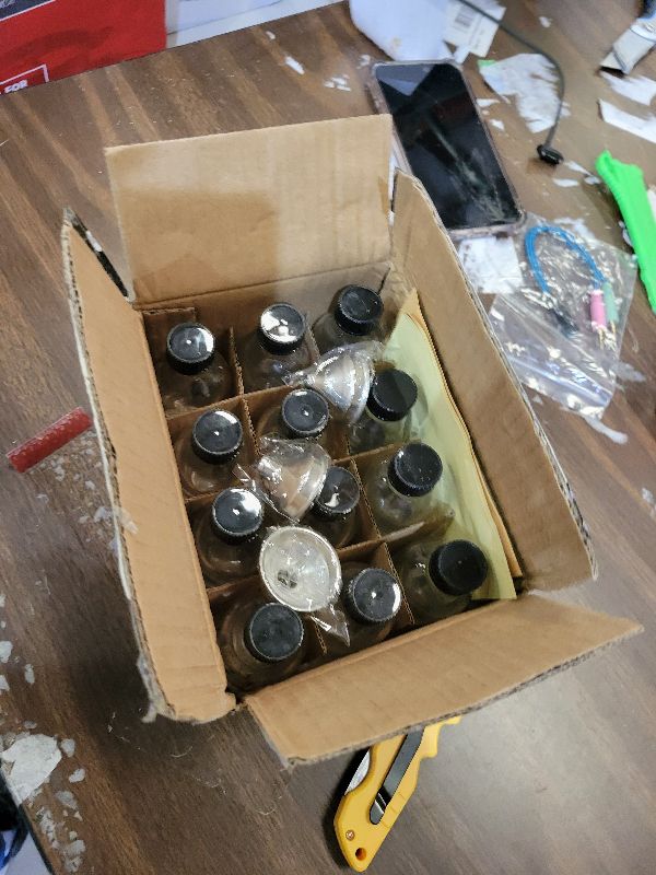 Photo 1 of 12 Pack, 2 oz Small Clear Glass Bottles w/Lid & 3 Funnels - 60ml Boston Shot Bottles for Health, Immunity, Potion, Wellness, Sample, Ginger, Juice - Mini Personal Care & Beauty Travel Bottle