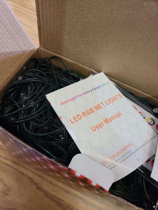 Photo 1 of 14.8ft x 5ft Christmas Net Lights, 240LED 35 Colors Changing Outdoor Christmas Mesh String Lights, Multicolor Green Blue Waterproof Connectable for St. Patrick's Day Xmas Tree Bushes Holiday Party