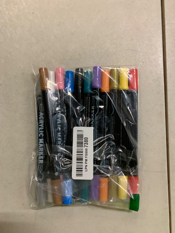Photo 1 of 12 Colors Dual Tip Acrylic Paint Markers, Premium Dot & Fine Tip Coloring Paint Pens for Rock, Wood, Fabric, Canvas, Glass, Paper, Ceramic, Scrapbook, Vision Board and DIY Crafts Supplies Art Gifts