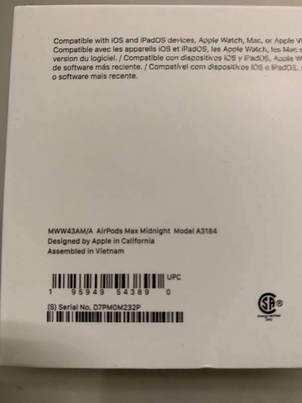 Photo 1 of Apple AirPods Max Wireless Over-Ear Headphones, Pro-Level Active Noise Cancellation, Transparency Mode, Personalized Spatial Audio, USB-C Charging, Bluetooth Headphones for iPhone - Midnight