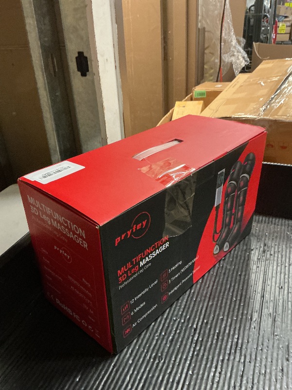 Photo 1 of pryfey Leg Massager with Heat and Compression, Foot Massager for Circulation and Pain Relief, 3 Timers, 12 Intensity, 6 Modes,3 Heating with Knee Massager,Mother's Day Gifts for Man Woman,Black