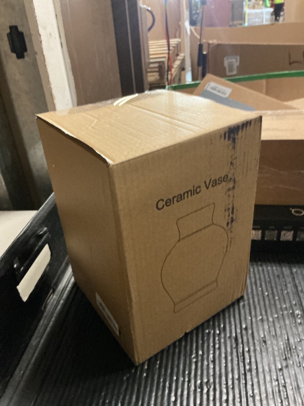 Photo 1 of YJSQOEOE Vintage Chinoiserie Floral Ceramic Vase, Large Rustic Pottery Vases for Living Room, Entryway, Dining Table Centerpiece, Farmhouse Home Décor, Floor or Tabletop Flower Vase, (Blue)