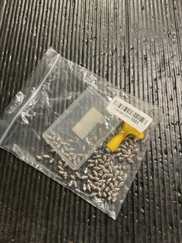 Photo 1 of 3/16 Inch Track Spikes,130pcs Stainless Steel Pyramid Shoe Spikes with Spike Wrench for Track and Cross Country,Replacement Spike for Sprint Sports Short Running Shoes