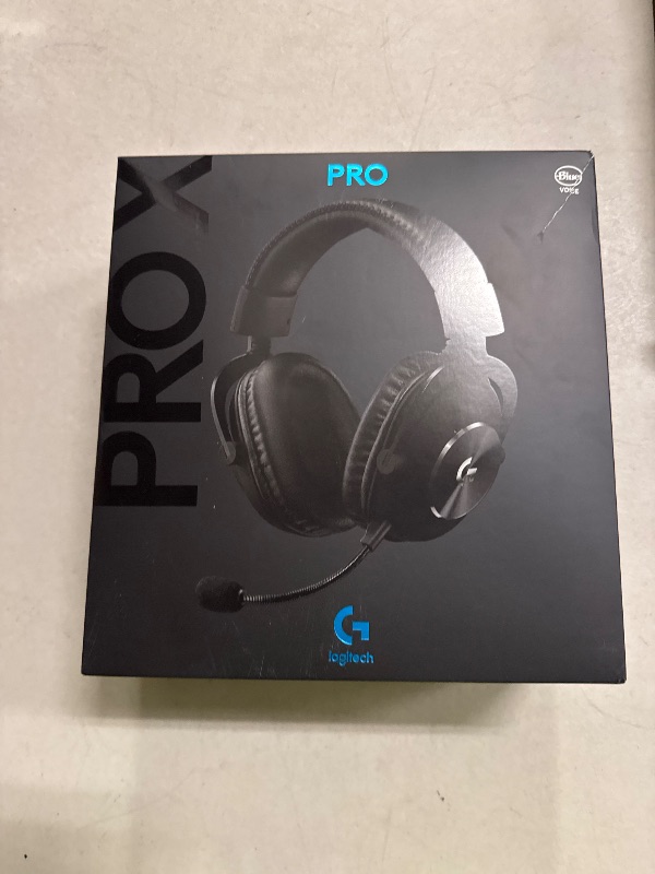 Photo 1 of **INCOMPLETE** Logitech G Pro X Wired Gaming Headset: Blue VO!CE Detachable Boom Mic, DTS 7.1, 50 mm Drivers, USB/3.5mm Aux, Spare Memory Foam Ear Pads, USB DAC & Bag Included - Black