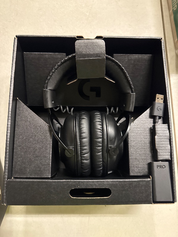 Photo 1 of **INCOMPLETE** Logitech G Pro X Wired Gaming Headset: Blue VO!CE Detachable Boom Mic, DTS 7.1, 50 mm Drivers, USB/3.5mm Aux, Spare Memory Foam Ear Pads, USB DAC & Bag Included - Black