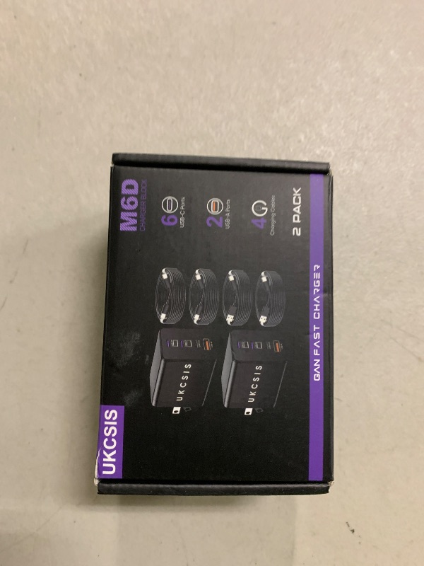 Photo 1 of 2 Pack 200W USB C Charger Block, Foldable 4-Port GaN5 Super Fast Charger USB C, Dual 65W Type C Charging Block, Laptop Fast Charging Adapter for MacBook Pro/Air, iPad, iPhone, Samsung Galaxy Black