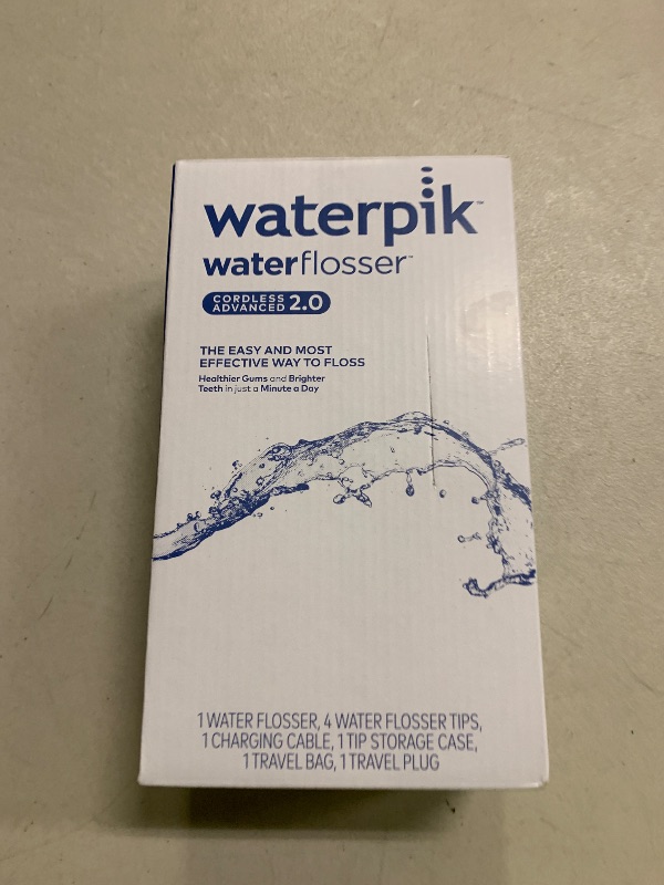 Photo 1 of Waterpik Cordless Advanced 2.0 Water Flosser For Teeth, Gums, Braces, Dental Care With Travel Bag and 4 Tips, ADA Accepted, Rechargeable, Portable, and Waterproof, Black WP-582, Packaging May Vary