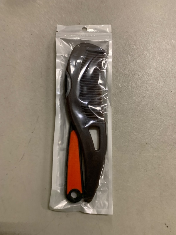 Photo 1 of Dandruff Comb Fine Tooth Scalp Detox Comb Lice for Women, Men & Kids Stainless Steel Scalp Detoxing, Sweep & Massage Hair Brush Tool for Hair Care (Brown+Red)