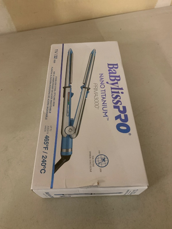Photo 1 of BabylissPRO Nano Titanium Prima Ionic Hair Straightener, Curl and Straighten Hair With One Professional Tool, Blue