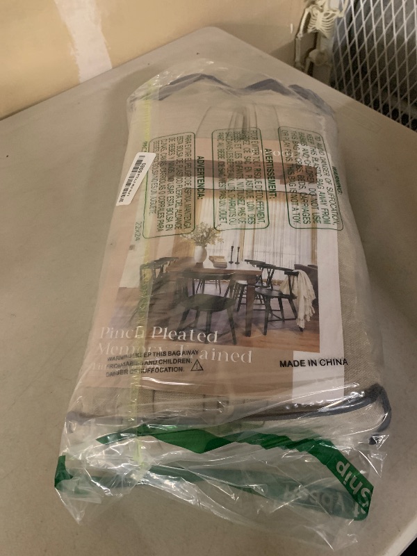 Photo 1 of 102 Inch Long Curtains Pinch Pleat Linen Curtains for Living Room Bedroom 2 Panels Tan Brown Burlywood Taupe Light Filtering Privacy 102 Inch Pleated Drapes Hooks Rings Back Tab for Sliding Door