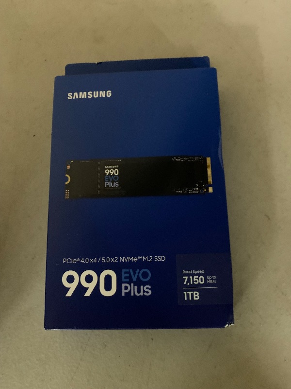 Photo 1 of Samsung 990 EVO Plus SSD 1TB, PCIe Gen 4x4, Gen 5x2 M.2 2280, Speeds Up-to 7,150 MB/s, Upgrade Storage for PC/Laptops, HMB Technology and Intelligent Turbowrite 2.0, (MZ-V9S1T0B/AM)