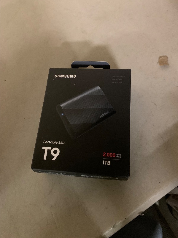 Photo 1 of Samsung T9 Portable SSD 1TB, USB 3.2 Gen 2x2 External Solid State Drive, Seq. Read Speeds Up to 2,000MB/s for Gaming, Students and Professionals, MU-PG1T0B/AM, Black
