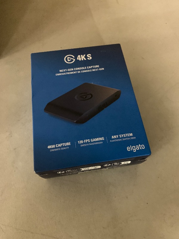 Photo 1 of Elgato 4K S – External Capture Card for PS5, Xbox Series X/S, Switch 2, PC, Mac, iPad | 4K60, 1440p120, or 1080p240 Passthrough and Capture, HDR10, VRR, USB-C, Near-Zero Latency