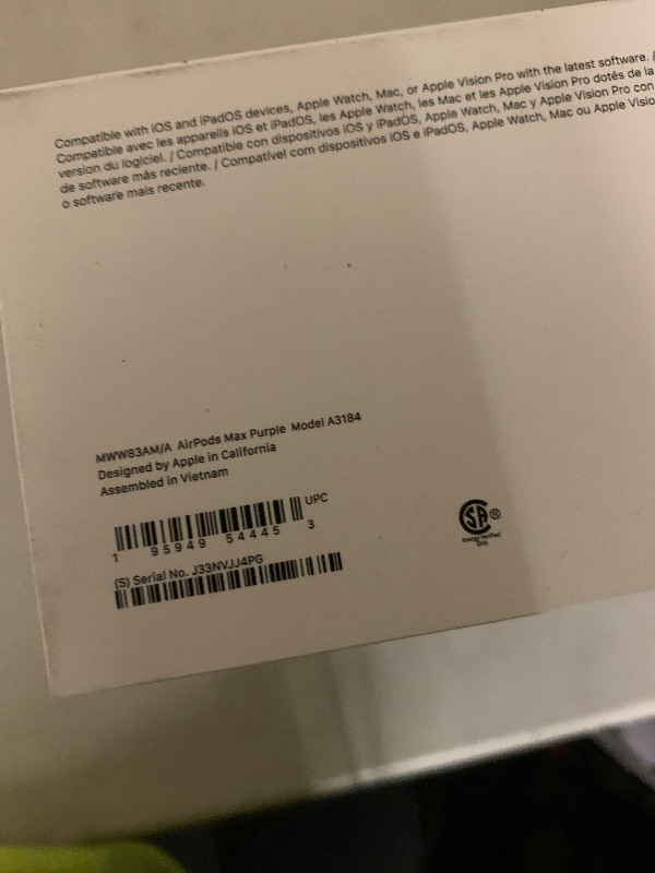 Photo 1 of Apple AirPods Max Wireless Over-Ear Headphones, Pro-Level Active Noise Cancellation, Transparency Mode, Personalized Spatial Audio, USB-C Charging, Bluetooth Headphones for iPhone - Purple