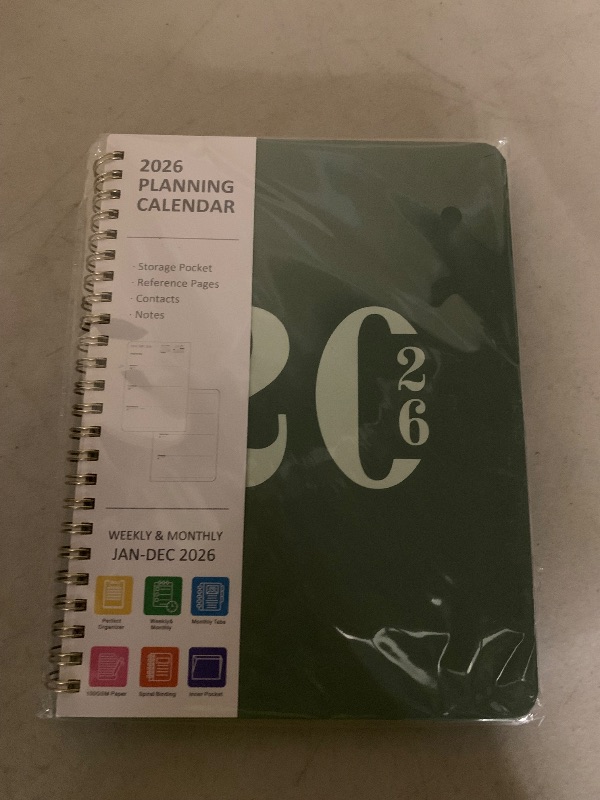 Photo 1 of 2026 Planner, Weekly and Monthly Calendar Agenda Book, Jan 2026 - Dec 2026, Hardcover Planning Academic Planner for Office School Supplies and Desk Accessories - A5 (6.3'' x 8.5'')