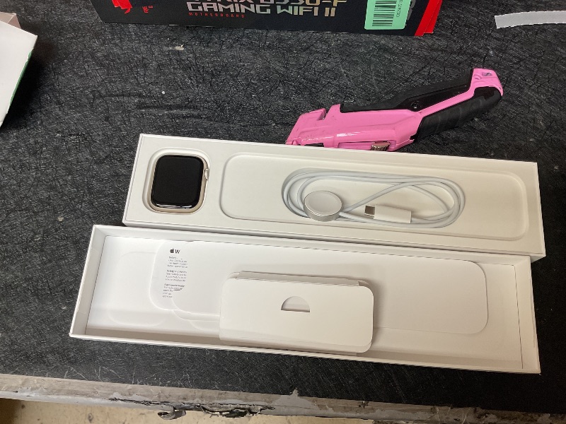 Photo 1 of Apple Watch Series 8 [GPS 45mm] Smart Watch w/Starlight Aluminum Case with Starlight Sport Band - M/L. Fitness Tracker, Blood Oxygen & ECG Apps, Always-On Retina Display, Water Resistant