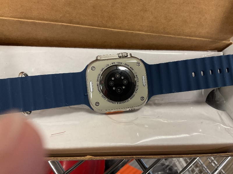 Photo 1 of Apple Watch Ultra 2 [GPS + Cellular, 49mm] - Titanium Case with Blue Ocean Band, One Size (Renewed)
