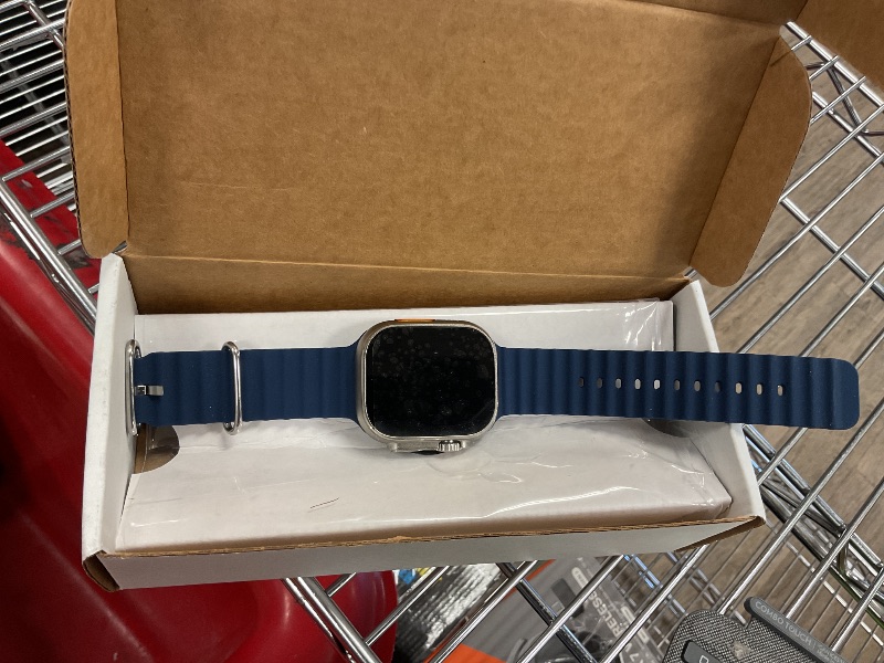 Photo 1 of Apple Watch Ultra 2 [GPS + Cellular, 49mm] - Titanium Case with Blue Ocean Band, One Size (Renewed)