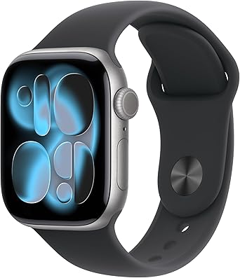 Photo 1 of Apple Watch Series 11 [GPS 42mm] Smartwatch with Space Gray Aluminum Case with Black Sport Band - S/M. Sleep Score, Fitness Tracker, Health Monitoring, Always-On Display, Water Resistant
