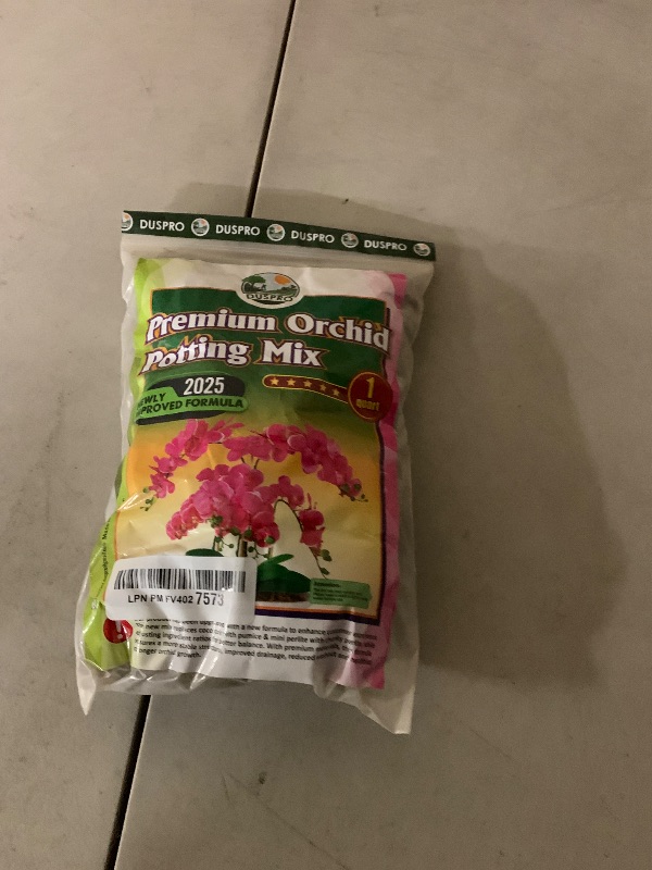 Photo 1 of [Upgraded] DUSPRO Orchid Potting Mix for Repotting with Forest Moss, Pine Bark, Perlite & Pumice, Orchid Bark Potting Mix, Orchid Repotting Soil, Drainage Indoor Potting, Orchid Pot Not Included,1 QRT