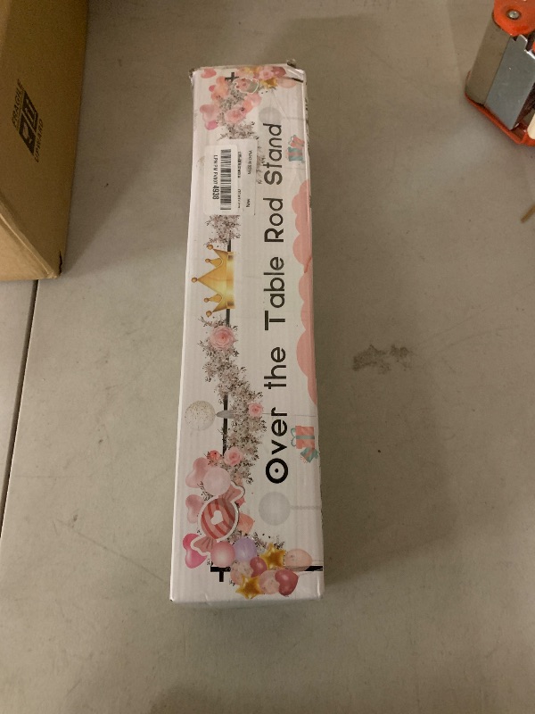 Photo 1 of XLHOMO Over The Table Rod Stand with Clamps, Adjustable 32''-79'' Tall 32"-131" Length, Gold Table Arch Stand Metal Balloon Frame Hanging Rod for Weddings Christmas Birthdays Garden Arbors Decoration