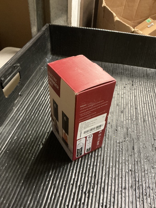 Photo 1 of CIRCLE JOY Electric Salt and Pepper Grinder Set Rechargeable Salt and Pepper Mills with 6-Level External Adjustable Coarseness, White LED Light and Storage Base, Black & White