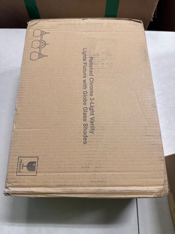 Photo 1 of Apenath Bathroom Light Fixtures Polished Chrome 3 Light Vanity Light Wall Sconces Lighting with Clear Globe Glass Shades Bath Wall Mount Lamp for Mirror Kitchen Porch Living Room Bedroom Hallway(E26)