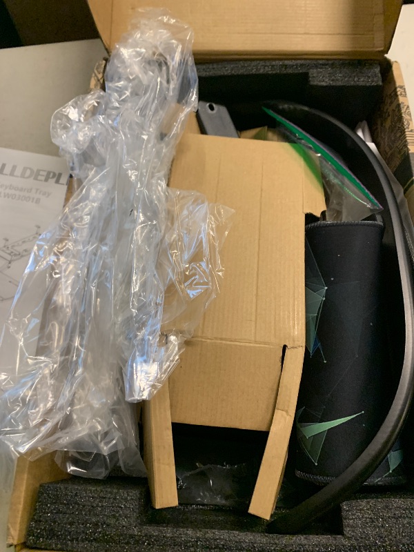 Photo 1 of LLDEPLL Keyboard Tray Under Desk with Storage Drawer, Height Adjustable Keyboard Tray Slide Out 360° Swivel Tilt, Ergonomic Under Desk Mount Keyboard & Mouse pad Lighting, Black