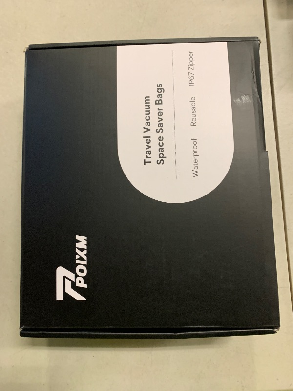 Photo 1 of POIXM Vacuum Bags for Travel with Wireless Pump, 180° Open Zipper, IP67 Waterproof, Reusable Space Saver Compression Bags for Backpack, Suitcase, Home Storage(2 Pack + Pump)