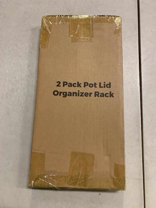 Photo 1 of 2 Pack Pot Lid Organizer Rack for Cabinet Door/Wall, 6-Tier Pot Lid Holders inside Cabinet Door, No Drilling Adhesive Wall/Door Mounted Rustproof Pots and Pans Lid Organizers for Kitchen Storage White