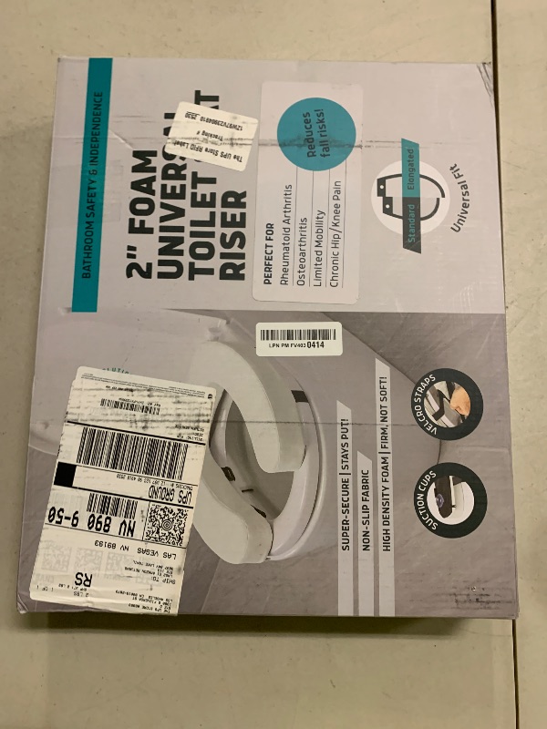Photo 1 of Lunderg Padded Toilet Seat Riser for Seniors - Adds 2 inches. Universal Fit - FIRM Raised Toilet Seat Cushion with High-Density Foam for Enhanced Comfort & Elevation. Post-Surgery Must have (White)