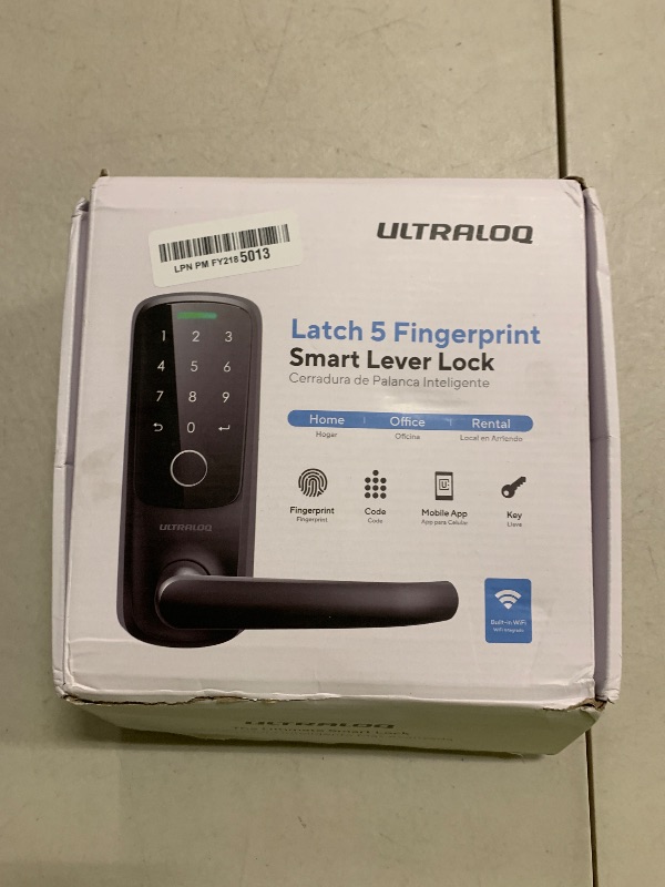 Photo 1 of ULTRALOQ Latch 5 World's First Built-in WiFi Smart Lock with Fingerprint, 5-in-1 Keyless Entry Door Lock with Touch Digital Keypad, App Control, Black