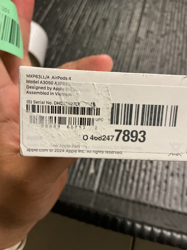 Photo 1 of Apple AirPods 4 Wireless Earbuds, Bluetooth Headphones, Personalized Spatial Audio, Sweat and Water Resistant, USB-C Charging Case, H2 Chip, Up to 30 Hours of Battery Life, Effortless Setup for iPhone