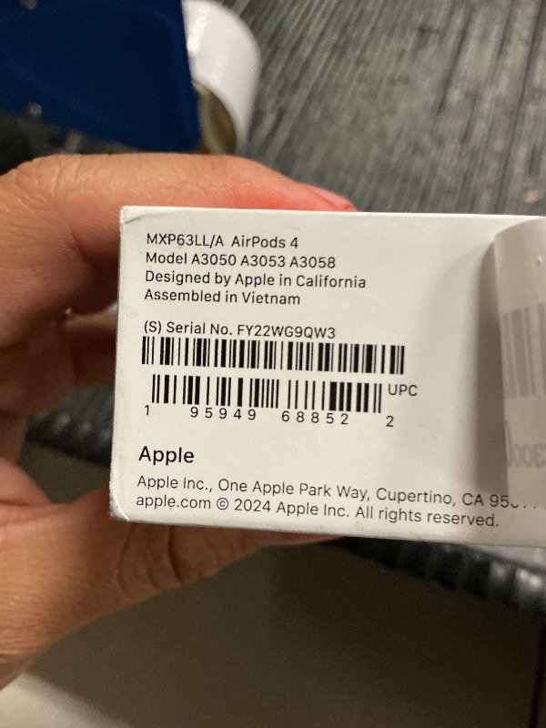 Photo 1 of Apple AirPods 4 Wireless Earbuds, Bluetooth Headphones, Personalized Spatial Audio, Sweat and Water Resistant, USB-C Charging Case, H2 Chip, Up to 30 Hours of Battery Life, Effortless Setup for iPhone