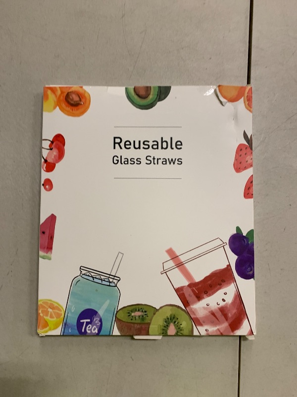 Photo 1 of [12 Pcs] Reusable Glass Straws Shatter Resistant - Replacement Glass Straws for Stanley 40 oz 30 oz 20 oz Tumbler 12" x 10mm and 9" x 10mm Each Including 3 Straight and 3 Bent with 2 Cleaning Brush