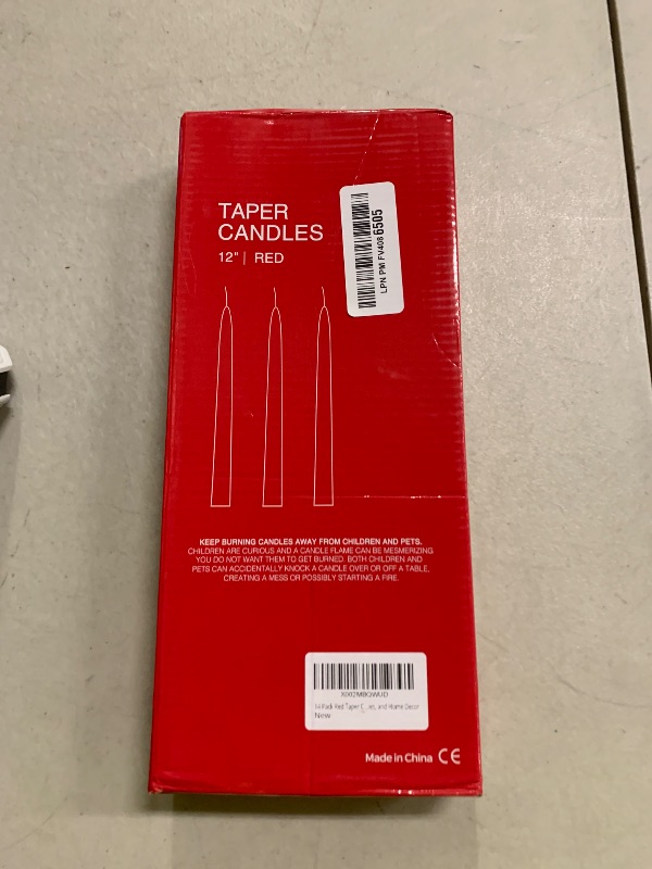 Photo 1 of 14 Pack Red Taper Candles - Taper Candles 12 Inch Dripless, Smokeless & Unscented - 10 Hours Long Burning - Hand Poured Tall Candlesticks - Ideal for Weddings, Dinner Parties, and Home Decor