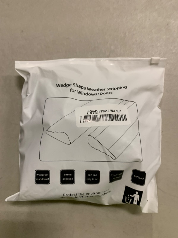 Photo 1 of 118” Wedge-Shape Foam Window Weather Stripping Door Seal Strip,Soundproofing Frame Insulation Tape for Exterior Front Door,Noise Cancelling Window Inserts,Door Gap Filler Light Blocker,Gray