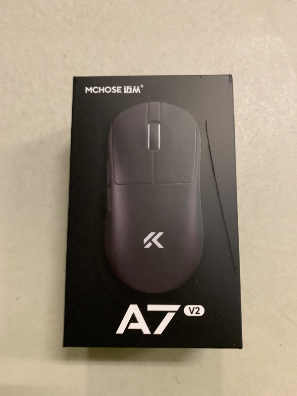 Photo 1 of MCHOSE A7 V2 Ultra Wireless Gaming Mouse, 59g Ultra-Lightweight with PAW3950TI Custom Sensor up to 42K DPI, Wired/Wireless Dual 8K Polling Rate, 130 Hour Battery Life & Tri-Mode Connectivity - Black