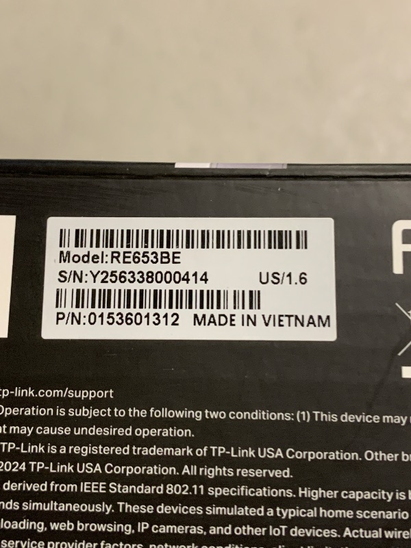 Photo 1 of TP-Link BE10000 Wi-Fi 7 Range Extender RE653BE | 10 Gbps Tri-Band Wireless Repeater | 2.5 Gbps Ethernet Port | Internet Signal Booster for Home | Up to 2800 sq.ft, 128 Devices | 6 GHz, MLO, EasyMesh