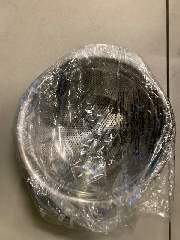 Photo 1 of 304 Stainless Steel Microporous Colander with Handle, Rice Washers Microporous Strainer Set For washing vegetables, fruits and rice, and draining cooked pasta.